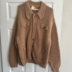 Kith Men's Button-Front Chunky Cardigan - Camel Brown